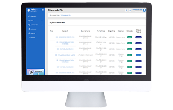 Registro electrónico de asistencia en ASISTRA